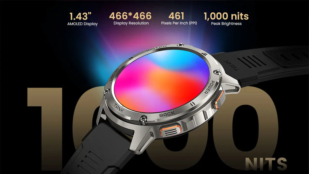 This Hybrid Style Smartwatch Has An Amoled Screen.